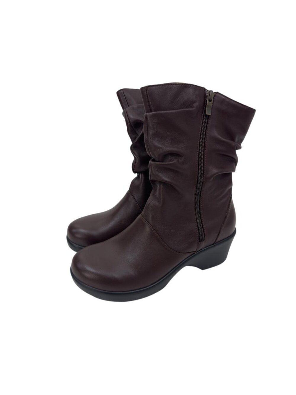 Alegria IVY-642 Womens Brown Mid-Calf Boots Side Zipper Soft Leather Upper SZ 36